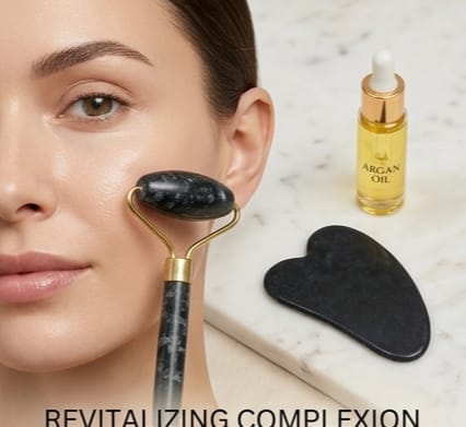 Black Jade Roller & Gua Sha Set of 3 – Complete Facial Care