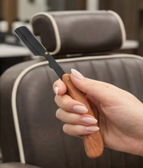 Wooden Handle Straight Edge Razor – Professional Grooming Tool