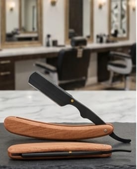 Wooden Handle Straight Edge Razor – Professional Grooming Tool
