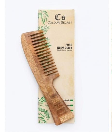 CS Colour Sec Neem Wooden Comb Handmade No.51