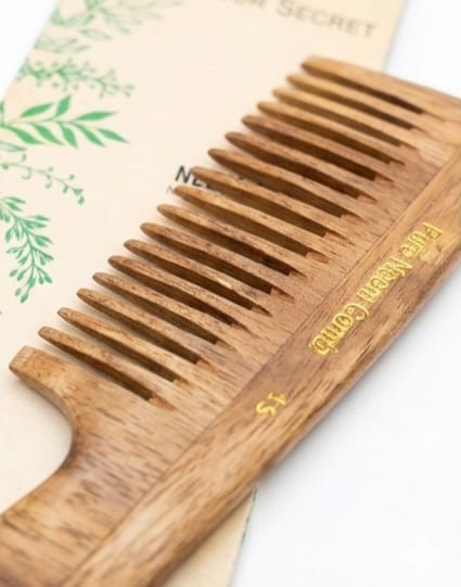 CS Colour Sec Neem Wooden Comb Handmade No.51