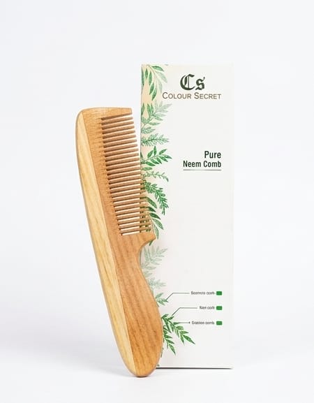 CS Colour Sec Neem Wooden Comb Handmade