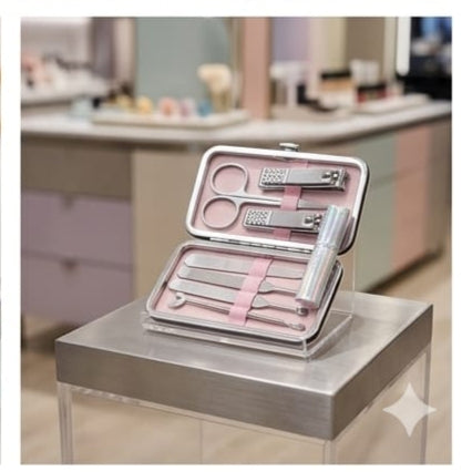 7-in-1 Manicure Pedicure Set nail clipper, pedicure scissor, tweezer, knife, ear pick, nail file