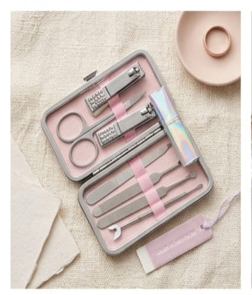 7-in-1 Manicure Pedicure Set nail clipper, pedicure scissor, tweezer, knife, ear pick, nail file