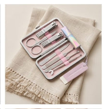 7-in-1 Manicure Pedicure Set nail clipper, pedicure scissor, tweezer, knife, ear pick, nail file