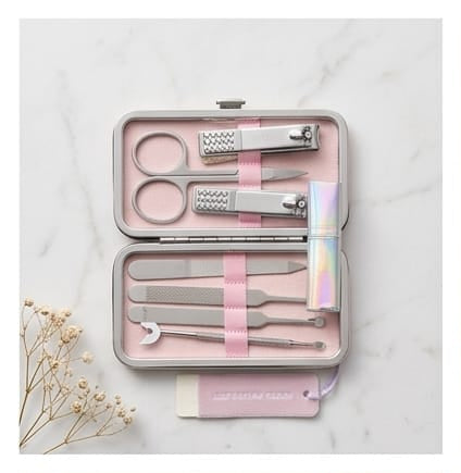 7-in-1 Manicure Pedicure Set nail clipper, pedicure scissor, tweezer, knife, ear pick, nail file