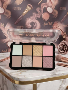 PALETA DE RUBOR + ILUMINADOR + CONTORNO UF005B de USHAS