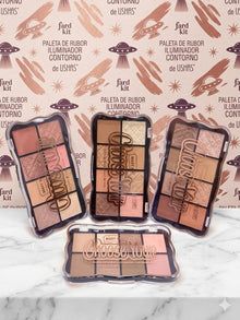PALETA DE RUBOR + ILUMINADOR + CONTORNO UF005B de USHAS