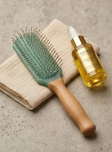 Hair Brush Comb Flat Comb Twill with Wood Handle for Hair Drying Styling Curling