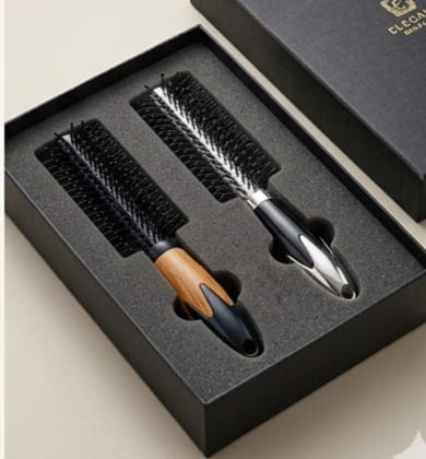 Round Hair Comb & Flat Hair Comb Brush with Soft Nylon Bristles – Small Size for Women & MEN