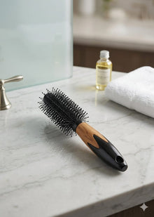 Round Hair Comb & Flat Hair Comb Brush with Soft Nylon Bristles – Small Size for Women & MEN