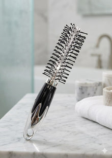Round Hair Comb & Flat Hair Comb Brush with Soft Nylon Bristles – Small Size for Women & MEN