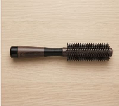 Round Styling Hair Brush – Solid Wood Roller Comb