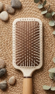 Brown &  White Nylon Bristle Paddle Hair Brush – Smooth, Stylish & Gentle