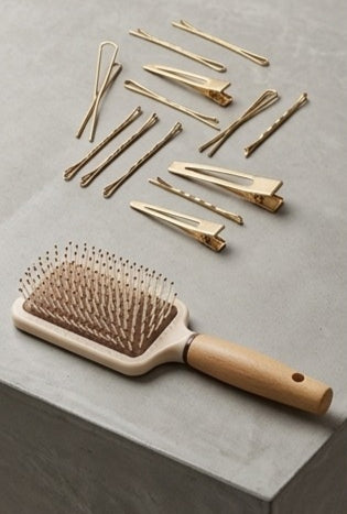 Brown &  White Nylon Bristle Paddle Hair Brush – Smooth, Stylish & Gentle