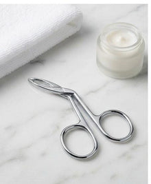 Eyebrow Tweezers Scissors with Comfortable Grip & Flat Tip Tweezers