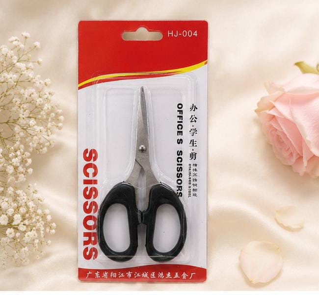 Stainless Steel Scissors with Plastic Handle (HJ 004) – Sharp & Comfortable Cutting