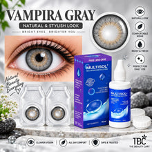 Sterling Gray Color Contact Lens Set (with Multisol Solution & Lens Case) - The beauty cart