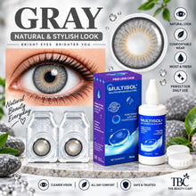 Sterling Gray Color Contact Lens Set (with Multisol Solution & Lens Case) - The beauty cart
