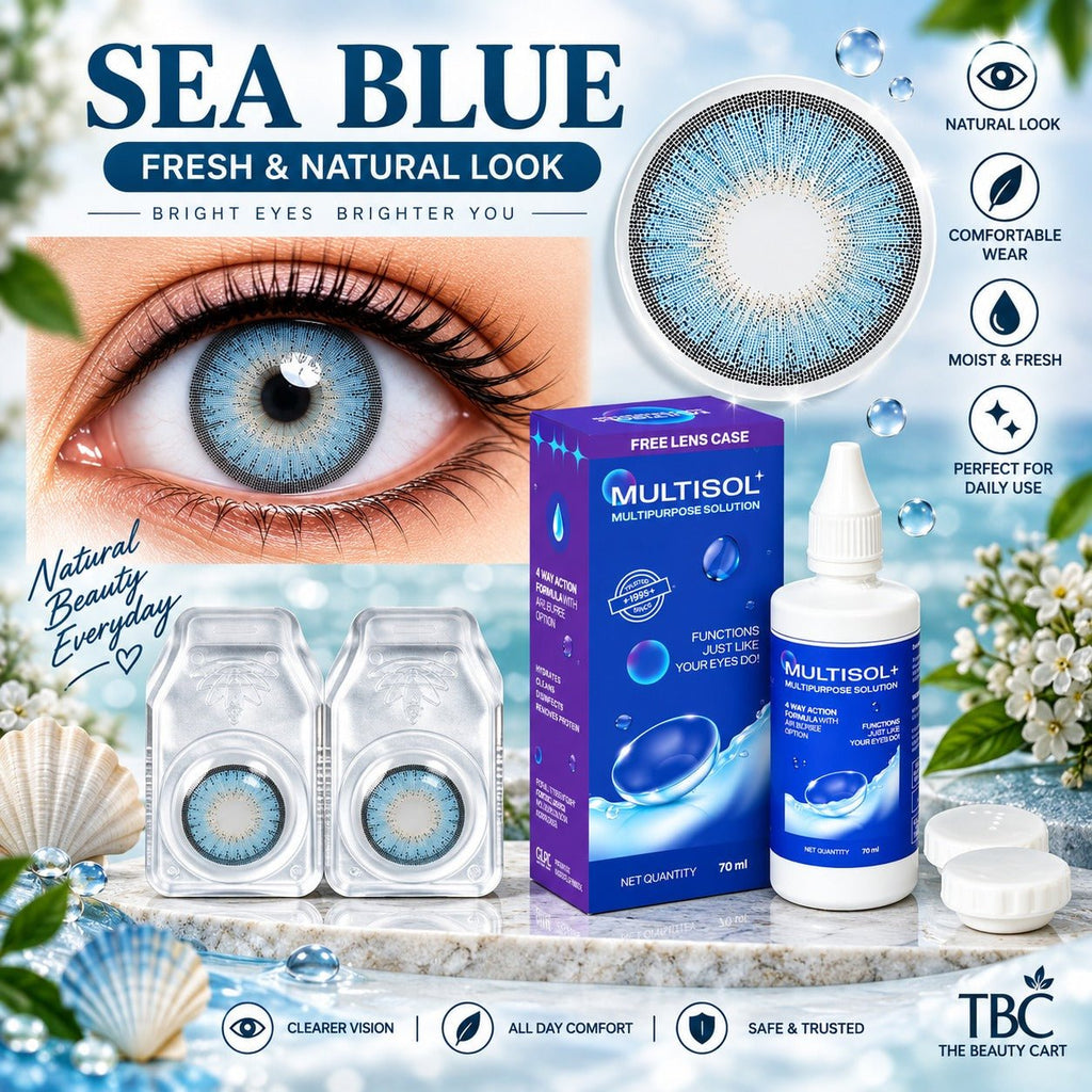 Sterling Gray Color Contact Lens Set (with Multisol Solution & Lens Case) - The beauty cart