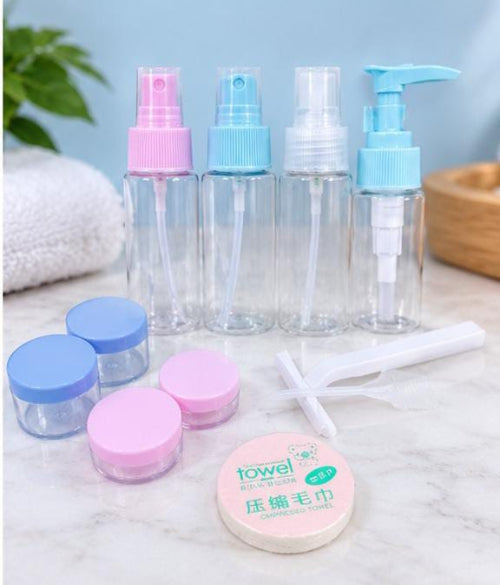 11 Pcs Travel Bottle Set – Leak Proof & Refillable Toiletry Kit for Shampoo, Lotion & Liquids – BPA-Free Plastic