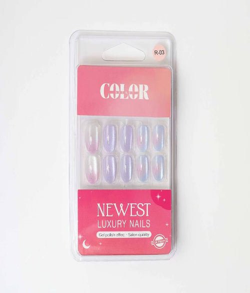 Color Secret Newest Luxury Iridescent Gel Effect Press-On Nails - The beauty cart