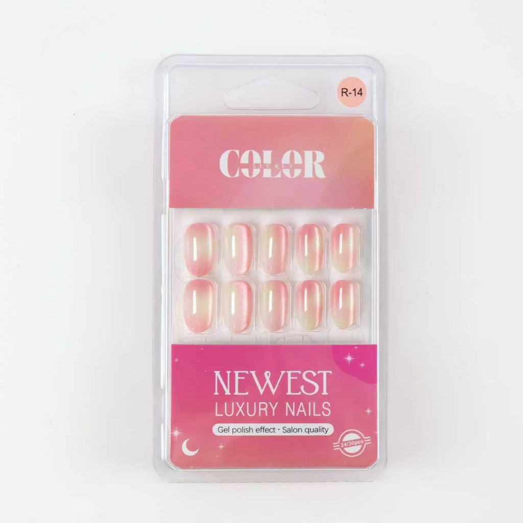 Color Secret Newest Luxury Iridescent Gel Effect Press-On Nails - The beauty cart