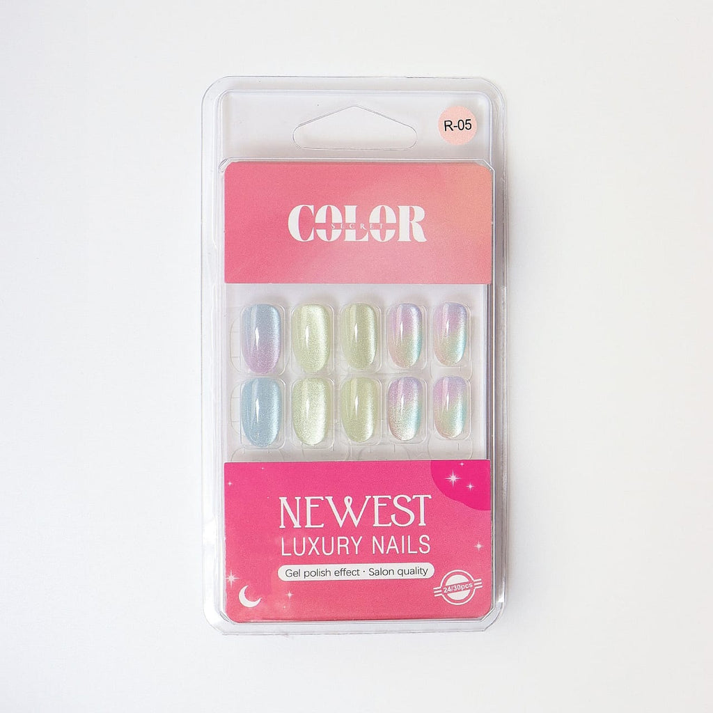 Color Secret Newest Luxury Iridescent Gel Effect Press-On Nails - The beauty cart