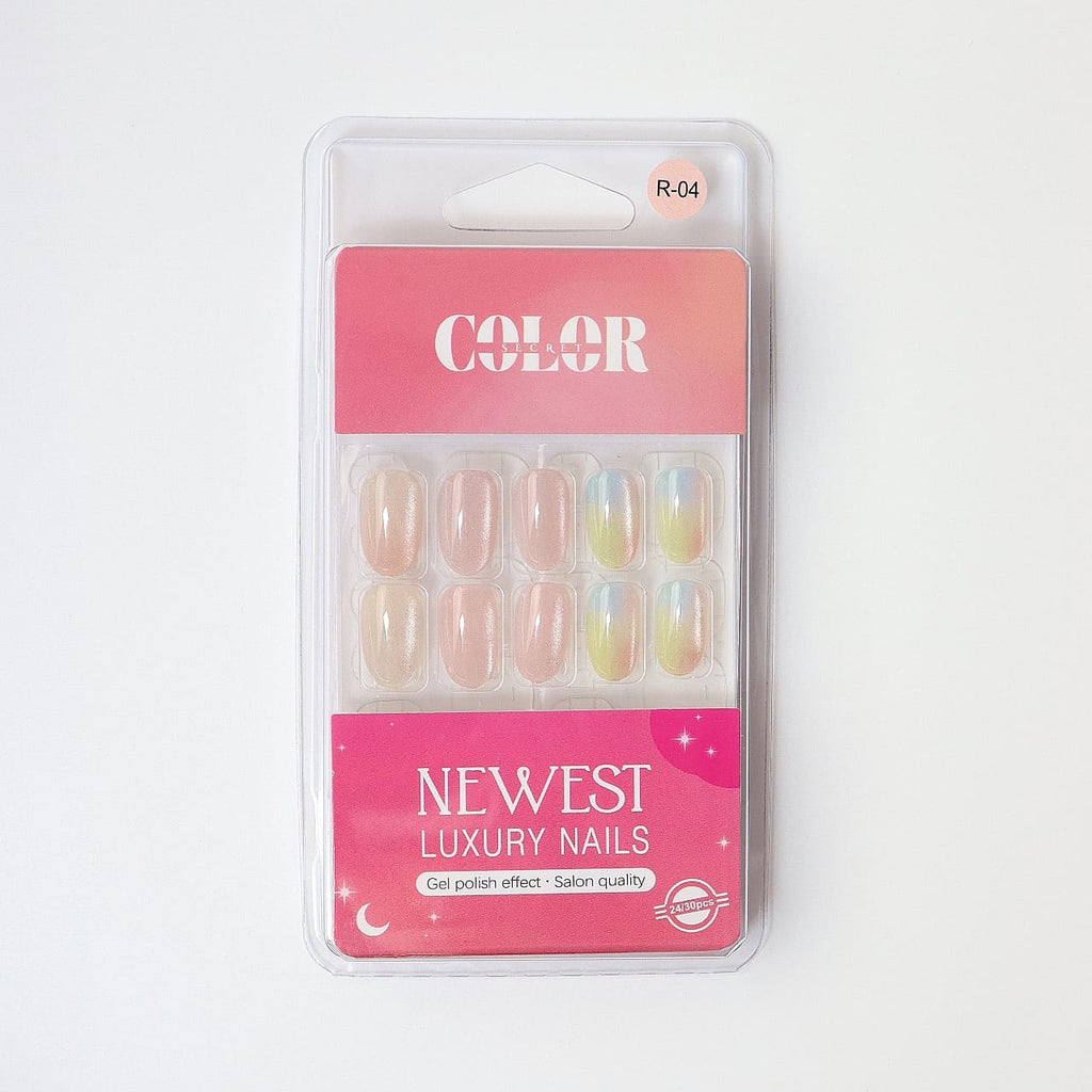 Color Secret Newest Luxury Iridescent Gel Effect Press-On Nails - The beauty cart