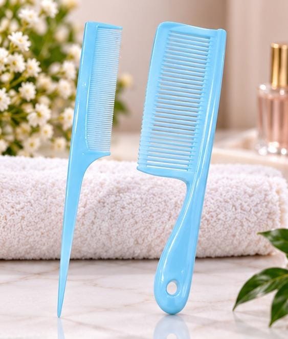 2 Pcs Plastic Hair Comb Set for Women and Men