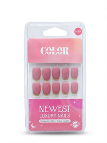 Color secret Salon-Quality Gel Finish Nude False Nails with Golden Tips - The beauty cart