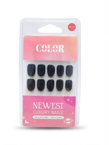 Color secret Salon-Quality Gel Finish Nude False Nails with Golden Tips - The beauty cart