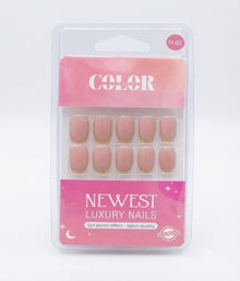 Color secret Salon-Quality Gel Finish Nude False Nails with Golden Tips - The beauty cart