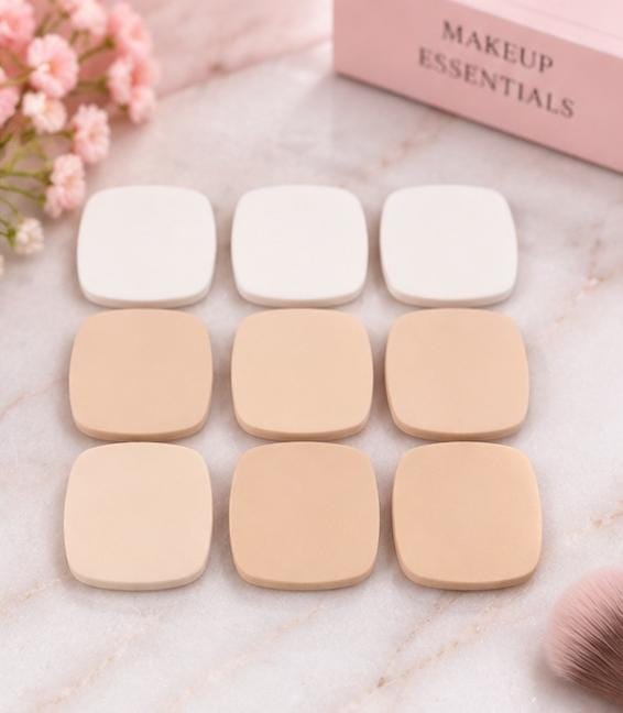 6pcs Square Face Powder Puff Sponges Powder Puff For Wet And Dry