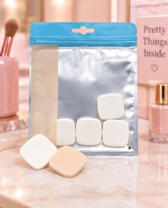 6pcs Square Face Powder Puff Sponges Powder Puff For Wet And Dry