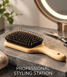 Boar Bristle Hair Brush dry and wet hair scalp massages all-in-one detangling and styling essential