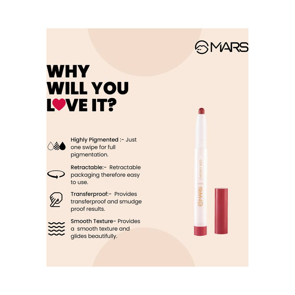 MARS Poppins Kiss Proof Highly Pigmented Long Lasting Lipstick