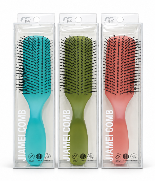 JIAMEI Translucent Cushion Paddle Hair Brush – Anti-Frizz Scalp Massager Comb