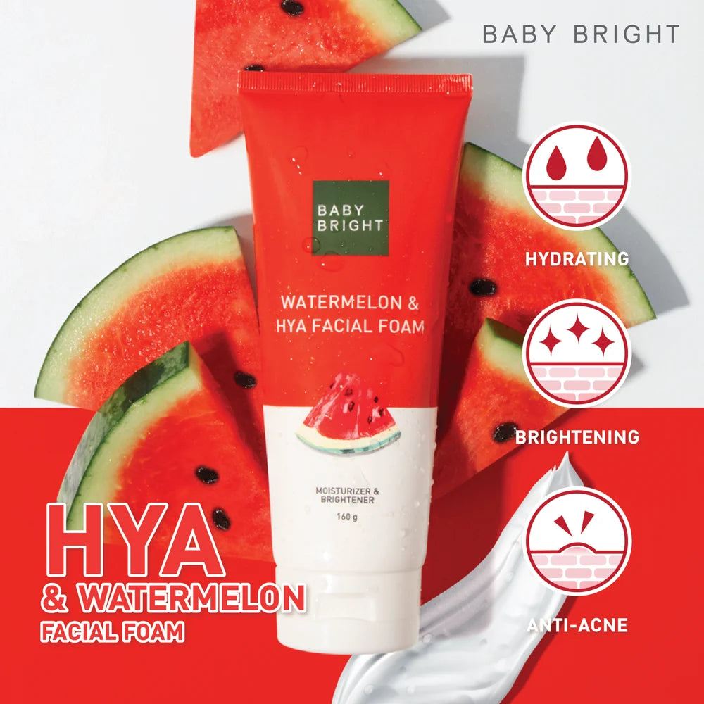 BABY BRIGHT WATERMELON & HYA FACIAL FOAM 160g
