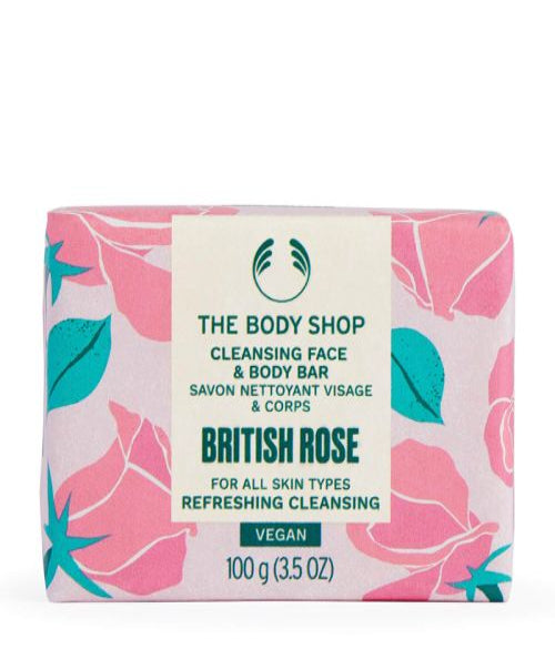 THE BODY SHOP British Rose Cleansing Face & Body Bar 100ML