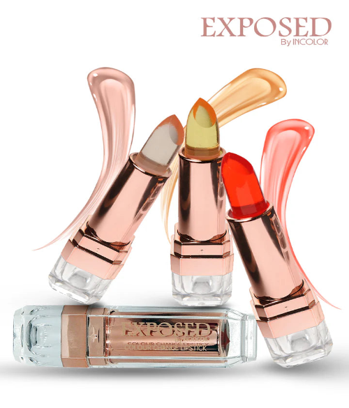 INCOLOR Multicolor Set of 3 Exposed Color Change Lipstick ( COMBO )
