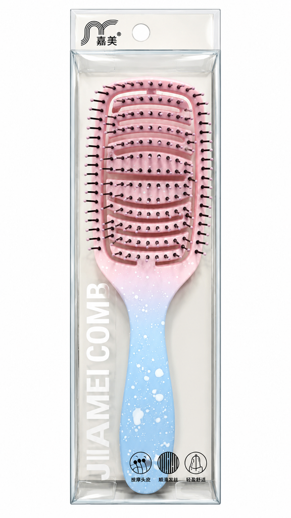 JIAMEI Speckled Vented Detangling Hair Brush – Anti-Frizz Scalp Massager Comb
