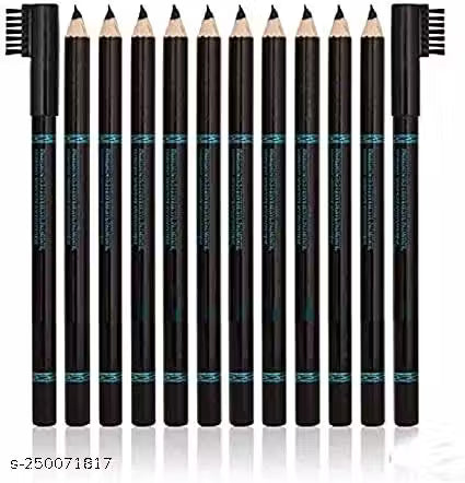 M.N Eyebrow Pencil – Waterproof &  Long-lasting (Black)  Pack of 12 pcs