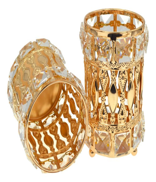 Organizador de Brochas Dorado con Luz LED y Diseño Compacto  NO.01