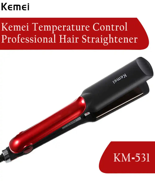 Kemei Temperature Control Professional KM-531 Hair Straightener (Red)!