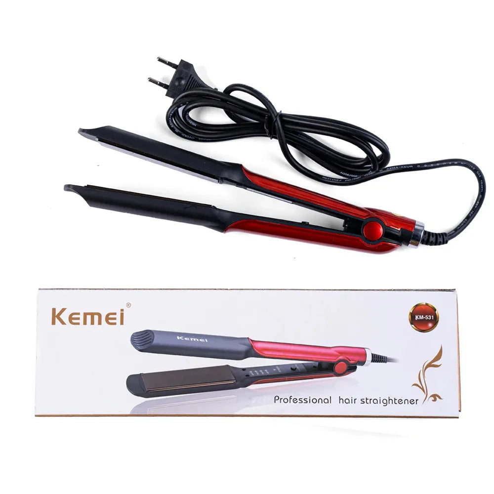 Kemei Temperature Control Professional KM-531 Hair Straightener (Red)!