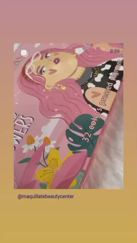 SAS Girls Among Flowers 32 Colors Pressed Pigment Palette